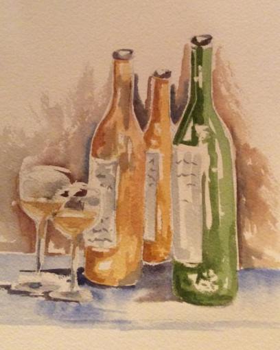Table Wine Original Watercolor GIFT