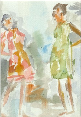 Girl Talk Original Watercolor Gift
