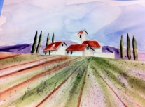 Under the Tuscan Sun Original Watercolor SOLD. Cards and prints available.