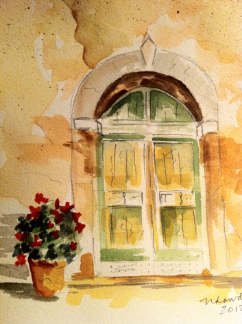 Winery in Tuscany Original Watercolor SOLD.